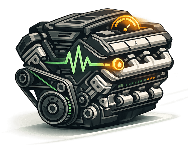 PitPulse engine illustration with a maintenance pulse signal